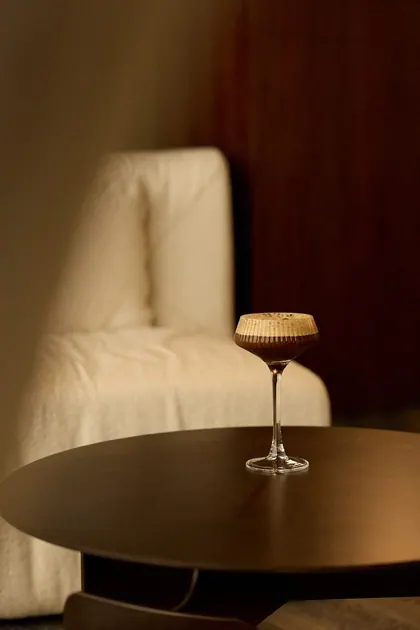 Espresso martini in a hotel lounge